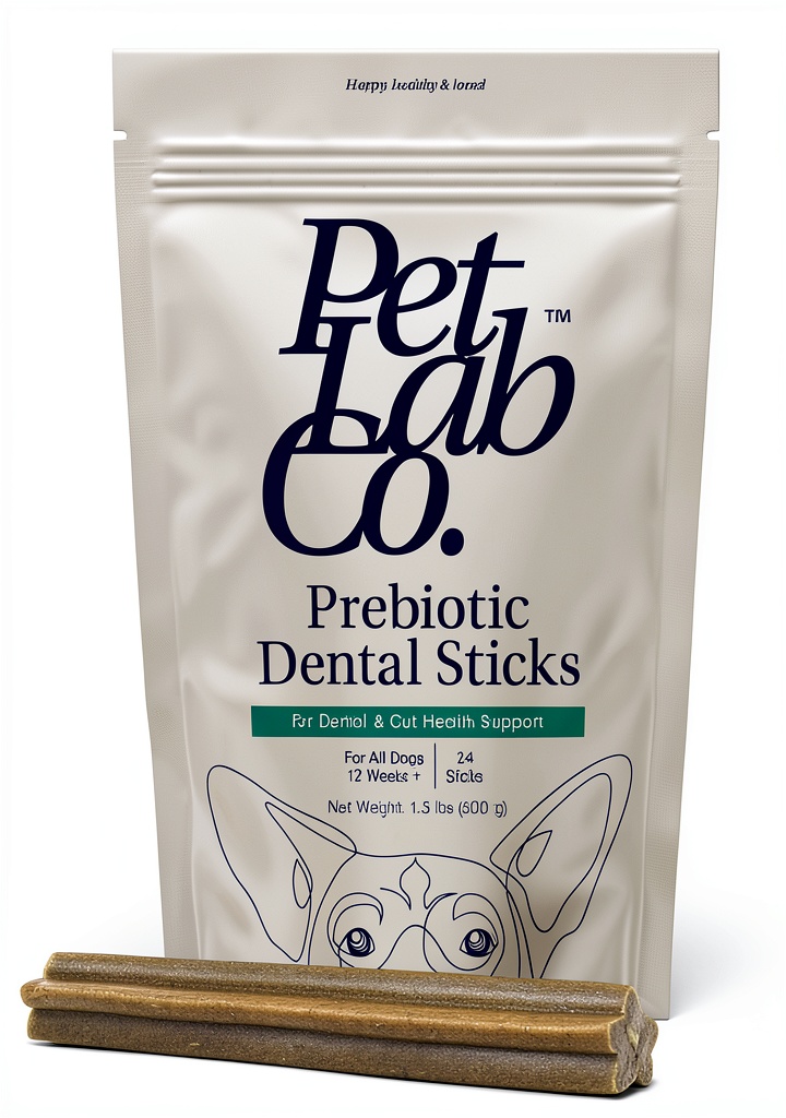 PetLab Co Dog Dental Sticks package and treats displayed