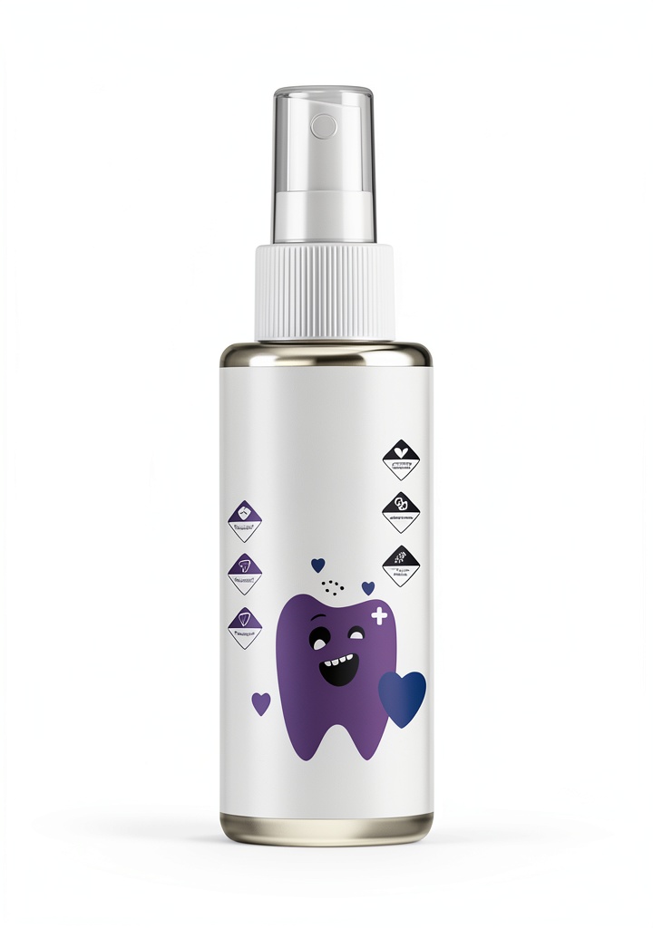 Miehoous Dog Breath Freshener bottle next to a dog water bowl