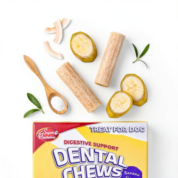 Super Pawbulous Dog Dental Chews Banana Flavor Plaque-1