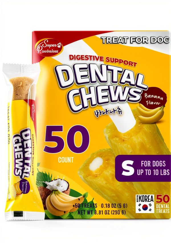 Super Pawbulous Dog Dental Chews Banana Flavor Plaque-0