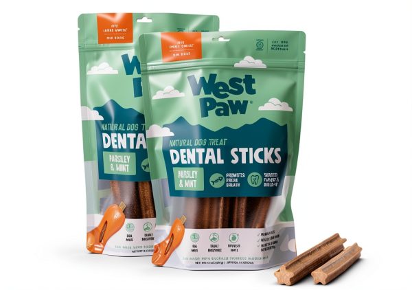 West Paw Dental Stick Dog Chew Parsley Mint Small Size-4
