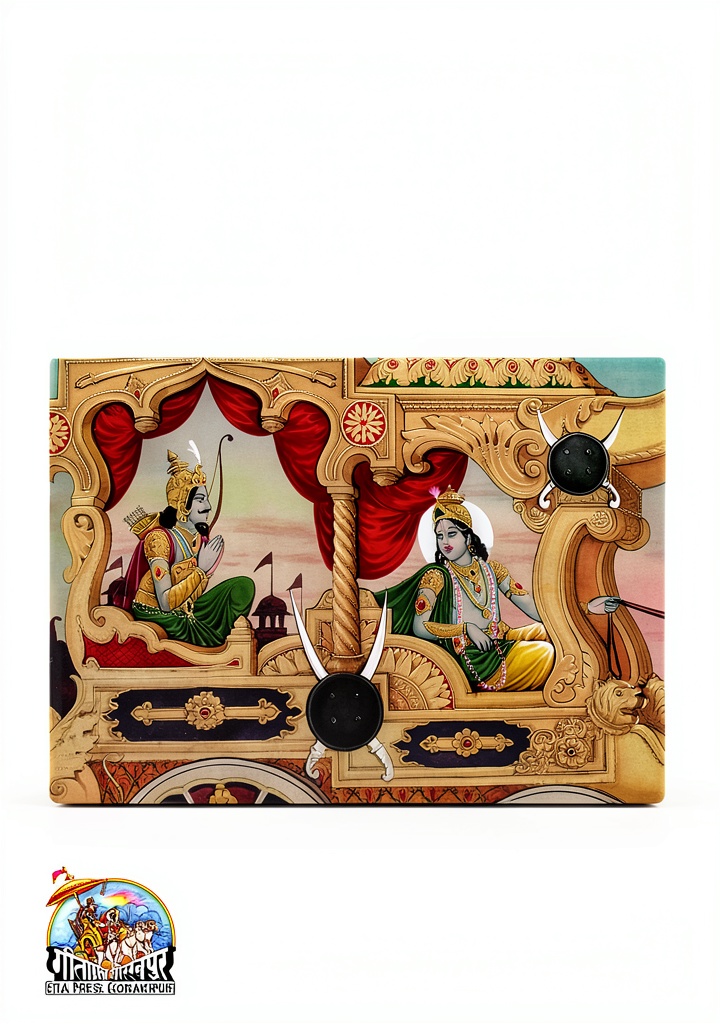 Reader using Gita Press Hindi eBook on a Kindle device