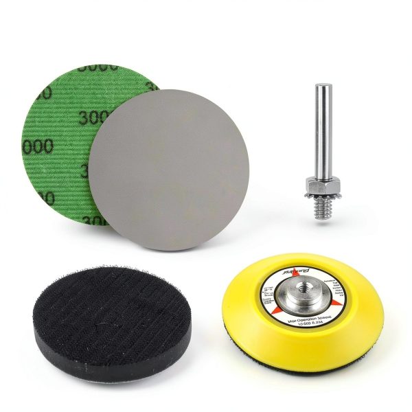 POLIWELL 3 Inch Carbide Sanding Discs 800-5000 Grit Hook Loop Pad-3