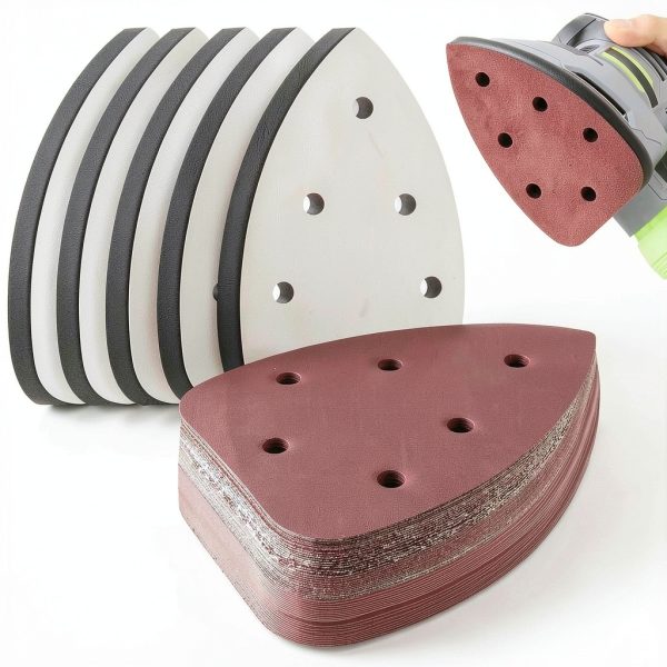 Foam Sanding Pads 5 Pack 30 Sandpaper Ceoighe 6 Hole EVA Interface-0