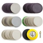 POLIWELL 3 Inch Carbide Sanding Discs 800-5000 Grit Hook Loop Pad-0