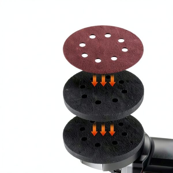 Ladinka 5 Inch Premium Foam Sanding Pads 8 Hole Hook Loop Set-3